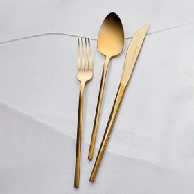 Karaca Vibe Sarı 84 Parça 12 Kişilik Elegance Mat Gold Kutulu Çatal Kaşık Bıçak Takımı