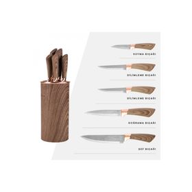 Karaca Wave Brown 6 Parça Bıçak Seti
