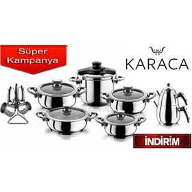 Karaca Window Siyah 8 Parça Tencere Seti