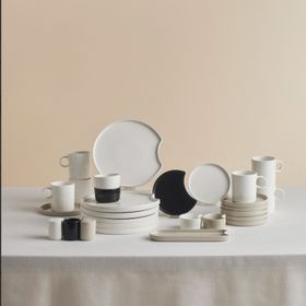 Karaca X Hussein Chalayan Forever Bone Poly 28 Parça 6 Kişilik Kahvaltı Takımı