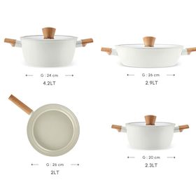 Karaca X Refika Swiss Crystal Almond Cream 7 Parça Tencere Seti