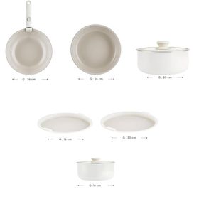 Karaca X Refika Swiss Crystal Almond Cream Easy Clip 7 Parça Krem Indüksiyon Tabanlı Tencere Seti
