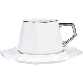 Karaca Zeher 6 Kişilik 90 ML Platin Kahve Fincanı Takımı