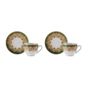 Karaca Zen Yeşil 2 Kişilik 180 ml Çay Fincan Takımı