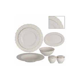 Karaköy 28 Parça Plus Porselen Cream Yemek Takımı