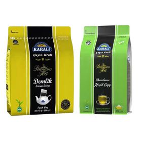 Karali 300 gr Premium Demlik Poşet Çay + 200 gr Demleme Yeşil Çay