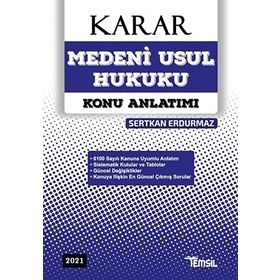 Karar Medeni Usul Hukuku Konu Anlatımı 2021 - Temsil Kitap Yayınları