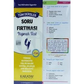 Karatay 4. Sınıf Tüm Dersler Soru Fırtınası Yaprak Test - Kolektif