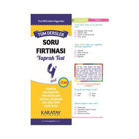 Karatay 4. Sınıf Tüm Dersler Soru Fırtınası Yaprak Test - Kolektif