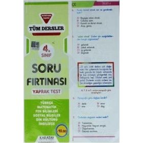 Karatay 4. Sınıf Tüm Dersler Soru Fırtınası Yaprak Test - Kolektif