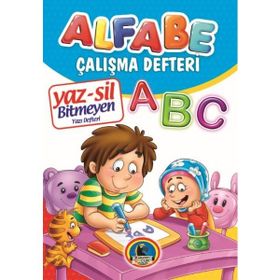 Karatay Çocuk Yayınları Yaz Sil Alfabe Bitmeyen Yazı Defteri ve Tahta Kalemi