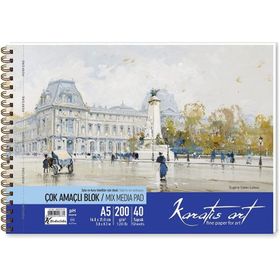 Karatis Art 200 gr 40 Yaprak A5 Spiralli Çok Amaçlı Blok