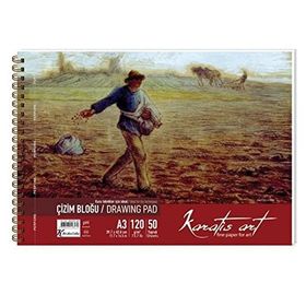 Karatis Art A3 120 gr 50 Yaprak Spiralli Çizim Blok Defter