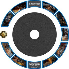 Karbosan 115 mm 16 Kum Fiber Disk Zımpara