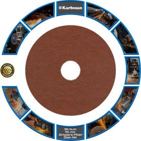 Karbosan 115 mm 36 Kum Fiber Disk Zımpara