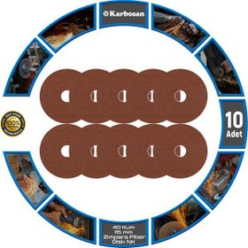Karbosan 115 mm 40 Kum Fiber Disk Zımpara