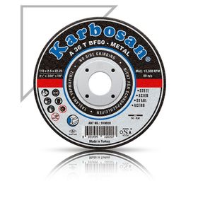 Karbosan 180x3.0x22.23 910040 A 36 T BF80 Düz Metal Kesme Taşı