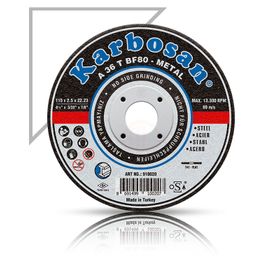 Karbosan 180x3.0x22.23 910090 A 36 T BF80 Bombeli Metal Kesme Taşı