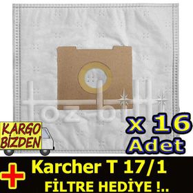 Karcher T 17-1 Uyumlu Süpürge Toz Torbası
