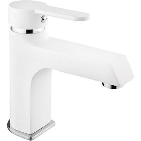 Kare Stil Mix Beyaz Krom Lavabo Bataryası