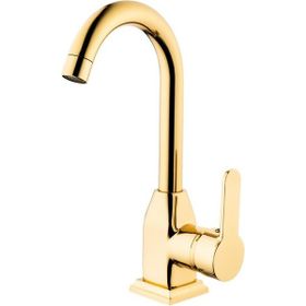 Kare Stil Mix Gold Kısa Borulu Lavabo Bataryası