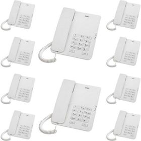 Karel TM140 Beyaz 10'lu Analog Santral Uyumlu Kablolu Masaüstü Telefon Seti