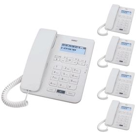 Karel TM145 Beyaz 5'li Ekranlı Masaüstü Kablolu Telefon