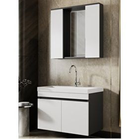 Karen Arya 80 cm Antrasit Banyo Dolabı