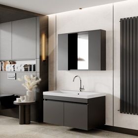 Karen Arya 80 cm Antrasit Banyo Dolabı