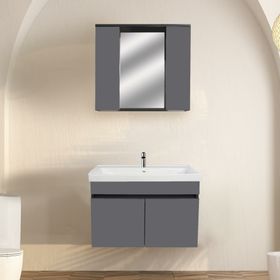 Karen Banyo Arya Mat Antrasit 80 cm Banyo Dolabı Seti