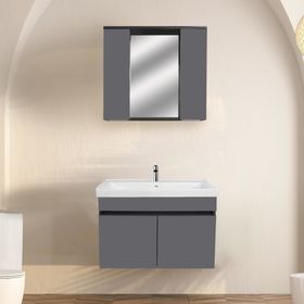 Karen Banyo Arya Mat Antrasit 80 cm Banyo Dolabı Seti