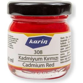 Karin 40 ml Cadmium Kırmızı 308 Ebru Boyası