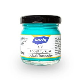 Karin 40 ml S:408 Kobalt Turkuaz Ebru Boyası