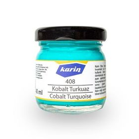 Karin 40 ml S:408 Kobalt Turkuaz Ebru Boyası