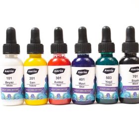 Karin Kolay Ebru Damlalıklı Şişe 30 ml 6 Renk Boya Seti