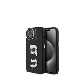 Karl Lagerfeld iPhone 15 KC Heads Pin Siyah Telefon Kılıfı