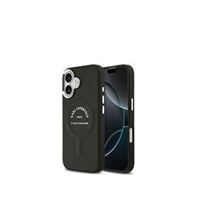 Karl Lagerfeld iPhone 17 Siyah Metal Kamera Buton Tasarımlı Paris Rsg Pu Deri Magsafe Uyumlu Telefon Kılıfı