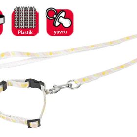 Karlie 10-35 cm-1 mt Kahverengi Yavru Köpek Göğüs Tasma ve Uzatma