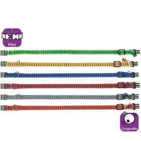Karlie 25-35 cm Karışık Renkli Şeritli Zilli Kedi Boyun Tasması