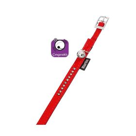 Karlie 30 cm-11 mm Kirmizi Deri Taşli Kedi Tasması