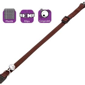 Karlie 30 cm Çıngıraklı Kahve Rengi Köpek Boyun Tasması