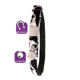 Karlie 30 cm Siyah-Beyaz Manyetik Kedi Tasması