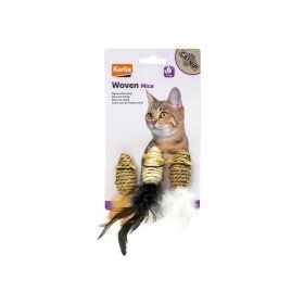 Karlie 5 cm 3'lü Catnipli Doğal Hasır Fare Kedi Oyuncağı
