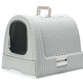 Karlie 51x38.5x39.5 Gri Altı Çekmeceli Plastik Kedi Tuvaleti