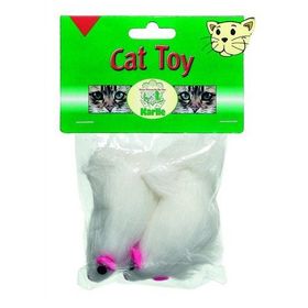 Karlie Flamingo İkili 12 cm Beyaz Tuylu Fare Kedi Oyuncağı