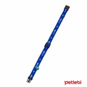 Karlie Kılçık Desenli Zilli Mavi 30 cm Kedi Boyun Tasması