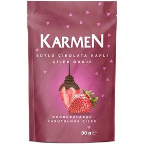 Karmen 80 gr Sütlü Çikolatalı Çilek Draje
