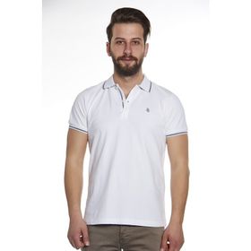 Karpefingo 36817 Beyaz Basic Polo Yaka Erkek T-Shirt