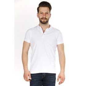 Karpefingo 36817 Beyaz Basic Polo Yaka Erkek T-Shirt