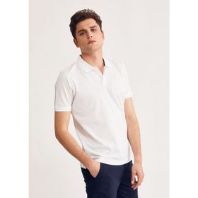 Karpefingo 36817 Beyaz Basic Polo Yaka Erkek T-Shirt